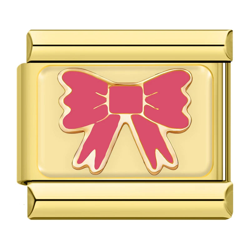 Pink Bow Tie - Gold